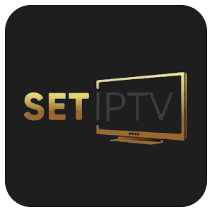 Logo de l’application Set IPTV, compatible avec les Smart TV pour les services IPTV