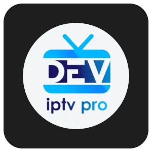 Logo de l’application Dev IPTV Pro, lecteur IPTV performant pour streaming en direct et VOD