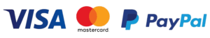 Icônes des options de paiement disponibles pour l’abonnement IPTV : carte bancaire, PayPal, etc.